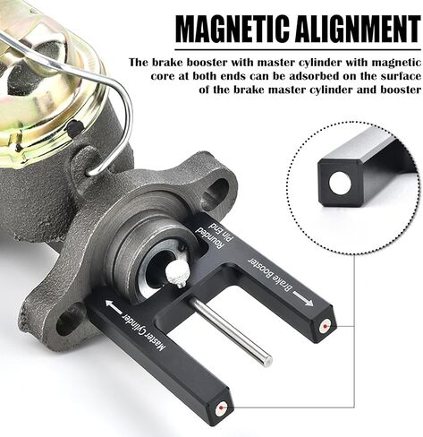 Brake Booster Adjustment Tool,Magnetic Brakes Booster with Master Cylinder to Adjust Braking Distance,Aluminum Push Rod Brake Adjustment Tool for Brakes System Maintenance in Saudi Arabia