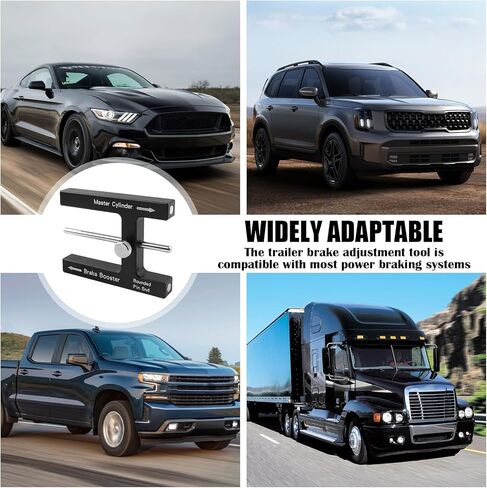 Brake Booster Adjustment Tool,Magnetic Brakes Booster with Master Cylinder to Adjust Braking Distance,Aluminum Push Rod Brake Adjustment Tool for Brakes System Maintenance in Saudi Arabia