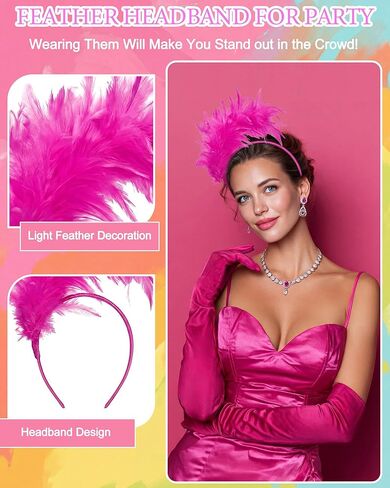 Hoteam 12 Pcs Feather Fascinator Headbands for Women Tea Party Hats for Ladies Woman Cocktail Wedding Church Mardi Gras Carnival Easter Christmas Halloween Themed Party Dress Accessories in Saudi Arabia