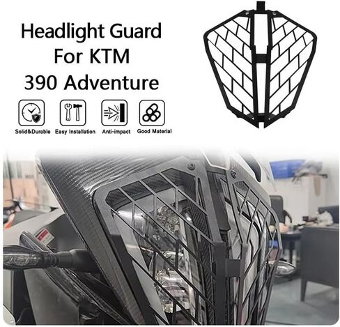 ملحقات الدراجة النارية غطاء حماية الشبكة الأمامية للمصابيح الأمامية ديكور لـ KTM 390 Adventure 2021-2024 in Kuwait