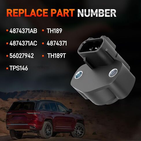 مستشعر موضع الخانق TPS متوافق مع دودج داكوتا فايبر V10 جيب جراند شيروكي رانجلر TJ 2.5L 4.0L 8.0L 1997 1998 1999 2000 2001، يستبدل # 56027942 4874371 4874371AB 4874371AC 69117942 in Saudi Arabia
