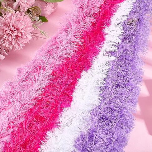 MAYJOYDIY 12Pcs 1.6Yards Feather Boas Bulk Artificial Fluffy Boas Decor 59.1×3.7inch Polyester Feather Strips with 304 Stainless Steel Wire for Wedding Costume Dress Tea Party in Saudi Arabia