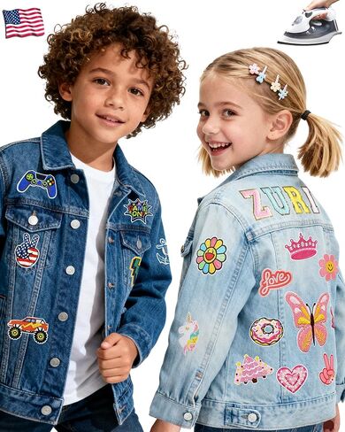 Personalized Jean Jacket for Girls and Boys, Toddler Back to School Clothes，Custom Kids Jackets Birthday Christmas in Saudi Arabia