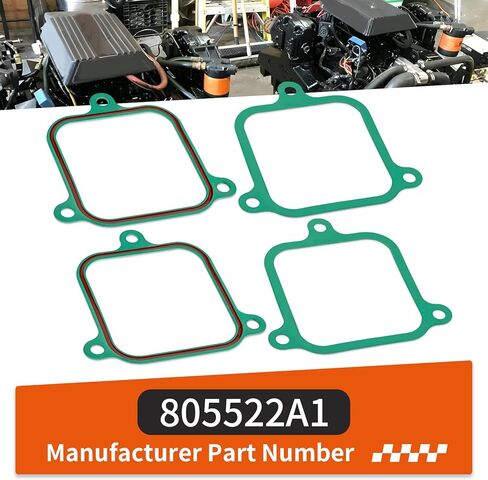 4Pcs Intake Plenum Gasket for Mercruiser 7.4L 454 CID V8 GM / 8.2L 502 CID V8 GM 805522A1 in Saudi Arabia
