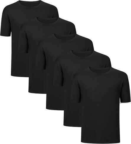 5-Pack Mens Workout T-Shirts Quick Dry Athletic Performance Gym Shirts Casual Summer Tops in Saudi Arabia
