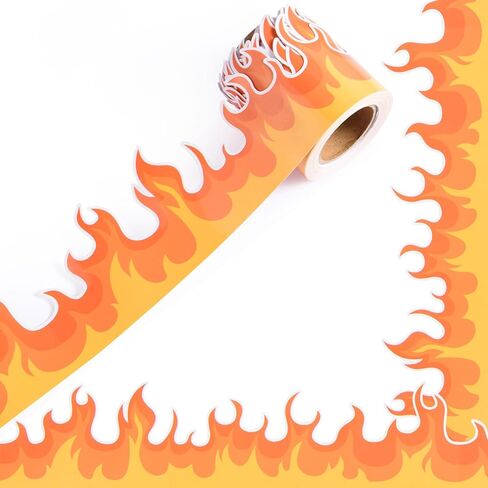 AWIZOM 99 Feet Fire Bulletin Board Border Red Orange Fire Border Trim Flame Theme Classroom Decorations for Fire Truck Firefighter Homeschool Back to School Theme Birthday Party Decor,3 Rolls in Saudi Arabia
