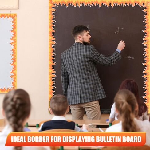 AWIZOM 99 Feet Fire Bulletin Board Border Red Orange Fire Border Trim Flame Theme Classroom Decorations for Fire Truck Firefighter Homeschool Back to School Theme Birthday Party Decor,3 Rolls in Saudi Arabia