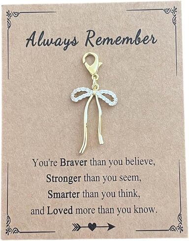 AMOBESTER Bow Tie Clasp on Charms Gold Cubic Zirconia Bowtie Pendant Elegant Clip-On Charms for DIY Jewelry, Bracelet Necklace Accessories in Saudi Arabia