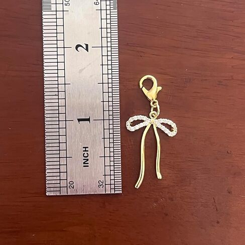 AMOBESTER Bow Tie Clasp on Charms Gold Cubic Zirconia Bowtie Pendant Elegant Clip-On Charms for DIY Jewelry, Bracelet Necklace Accessories in Saudi Arabia
