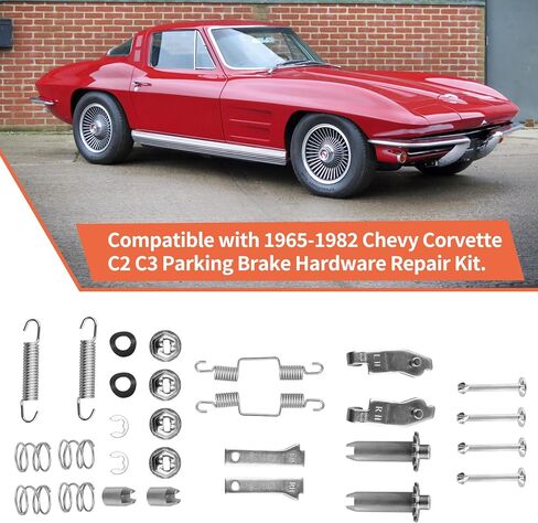 Parking Brake Hardware Kit Stainless Steel Compatible with 1965-1982 C-hevy Corvette C2 C3 Lift and Right Side in Kuwait