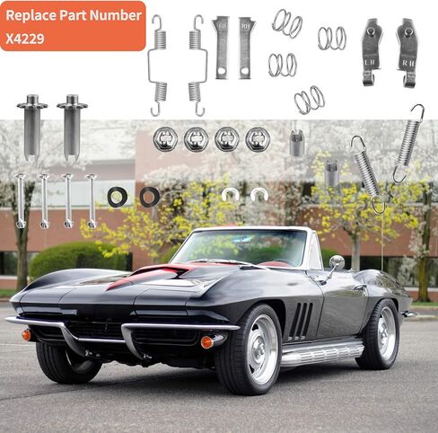 Parking Brake Hardware Kit Stainless Steel Compatible with 1965-1982 C-hevy Corvette C2 C3 Lift and Right Side in Kuwait