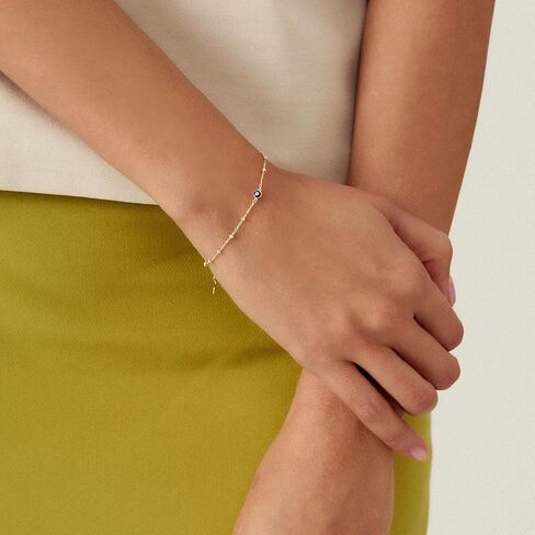 14K Gold Evil Eye Bracelet, Protection Bracelet, Gold Evil Eye, Eye Bracelet, Good Luck Bracelet, Evil Eye Blue, Evil Eye Bracelet, Evil Eye in Saudi Arabia