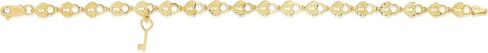 Floreo 10k Yellow Gold Textured Finish Heart Shape Lock and Key Link Charm Bracelet in Saudi Arabia