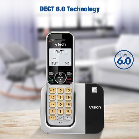 نظام هاتف لاسلكي من VTech للمنزل مع كتلة المكالمات، شاشة كبيرة وأزرار، شاشة بإضاءة خلفية، مكبر صوت مزدوج كامل، معرف المتصل/انتظار المكالمات، DECT 6.0، سهل الاستخدام، قابل للتركيب على الطاولة والحائط | CS5319 in Kuwait