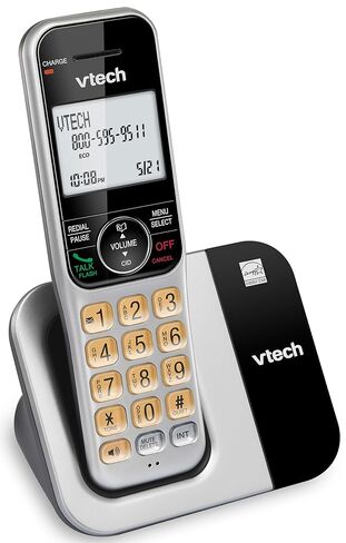 نظام هاتف لاسلكي من VTech للمنزل مع كتلة المكالمات، شاشة كبيرة وأزرار، شاشة بإضاءة خلفية، مكبر صوت مزدوج كامل، معرف المتصل/انتظار المكالمات، DECT 6.0، سهل الاستخدام، قابل للتركيب على الطاولة والحائط | CS5319 in Kuwait