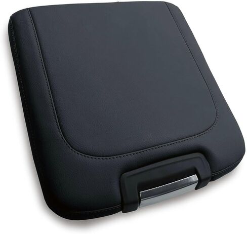 Leather Center Console Lid Armrest Jump Seat Cover Black Compatible with Dodge Ram 2013 2014 2015 2016 2017 2018(only Leather Part) in Kuwait