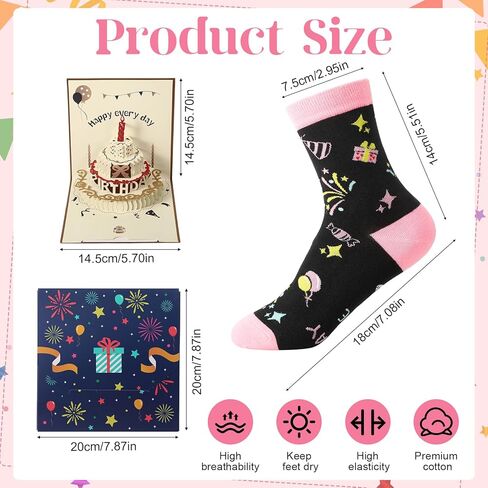 8/10 Years Old Birthday Gifts for Girls, Sock for Girl with Birthday Greeting Card, Presents for Kids in Saudi Arabia