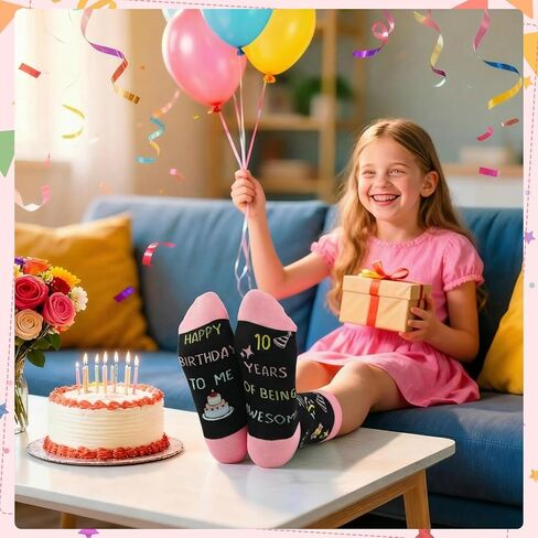 8/10 Years Old Birthday Gifts for Girls, Sock for Girl with Birthday Greeting Card, Presents for Kids in Saudi Arabia