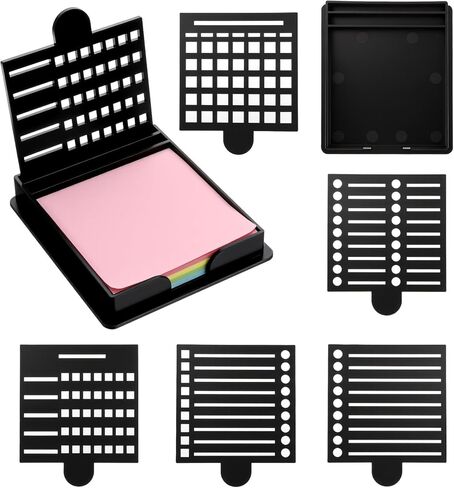 Sticky Note Template and Holder, Reusable Self-Stick Sticky Note Stencil for 3x3 Inch Notes, Suitable for Office Home (Black, 5 Templates) in Saudi Arabia