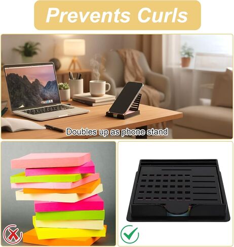 Sticky Note Template and Holder, Reusable Self-Stick Sticky Note Stencil for 3x3 Inch Notes, Suitable for Office Home (Black, 5 Templates) in Saudi Arabia