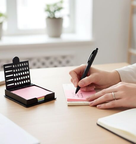 Sticky Note Template and Holder, Reusable Self-Stick Sticky Note Stencil for 3x3 Inch Notes, Suitable for Office Home (Black, 5 Templates) in Saudi Arabia