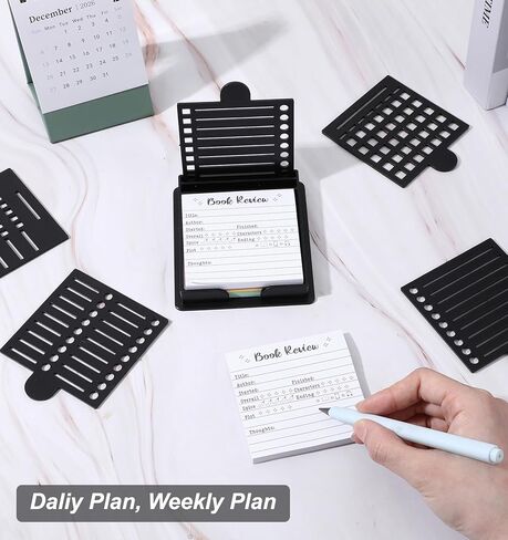 Sticky Note Template and Holder, Reusable Self-Stick Sticky Note Stencil for 3x3 Inch Notes, Suitable for Office Home (Black, 5 Templates) in Saudi Arabia