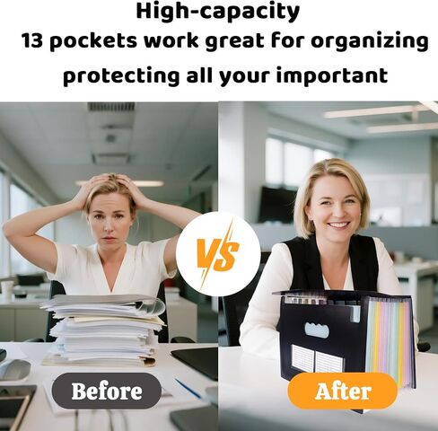 مجلد أكورديون مع ملصقات، حجم Letter/A4، 25 جيبًا، منظم ملفات موسع، منظمات المستندات المحمولة لاستلام الفواتير الورقية، لوازم مكتب المدرسة المنزلية (أخضر متدرج) in Kuwait