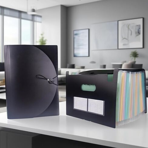 مجلد أكورديون مع ملصقات، حجم Letter/A4، 25 جيبًا، منظم ملفات موسع، منظمات المستندات المحمولة لاستلام الفواتير الورقية، لوازم مكتب المدرسة المنزلية (أخضر متدرج) in Kuwait