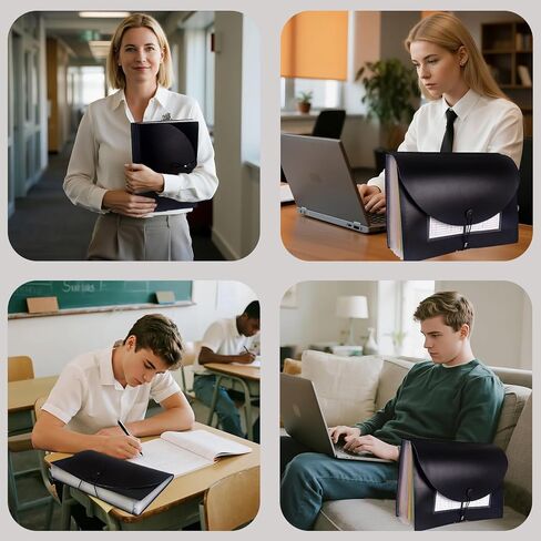 مجلد أكورديون مع ملصقات، حجم Letter/A4، 25 جيبًا، منظم ملفات موسع، منظمات المستندات المحمولة لاستلام الفواتير الورقية، لوازم مكتب المدرسة المنزلية (أخضر متدرج) in Kuwait