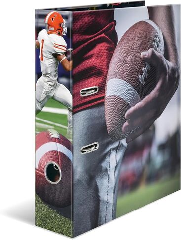 HERMA A4 Lever Arch File American Football, 70mm Spine, Heavy Duty Folder with Sport Motif, Glossy Finish & Inner Print, Kids Ring Binder, Archiving Folder & Storage File Organizer in Saudi Arabia