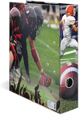 HERMA A4 Lever Arch File American Football, 70mm Spine, Heavy Duty Folder with Sport Motif, Glossy Finish & Inner Print, Kids Ring Binder, Archiving Folder & Storage File Organizer in Saudi Arabia