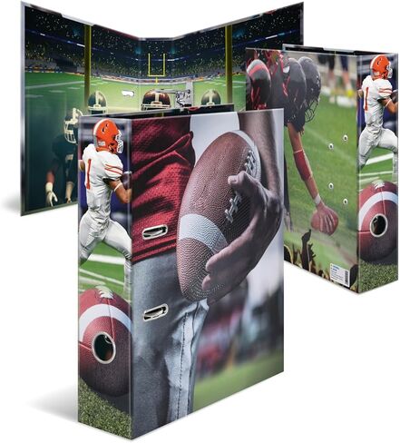 HERMA A4 Lever Arch File American Football, 70mm Spine, Heavy Duty Folder with Sport Motif, Glossy Finish & Inner Print, Kids Ring Binder, Archiving Folder & Storage File Organizer in Saudi Arabia