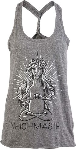 Neighmaste | Cute, Funny Yoga Unicorn Namaste Workout Racerback Tank Top for Women in Saudi Arabia