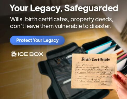 منظم نهاية الحياة من Icebox - صندوق تخزين وثائق الطوارئ والتخطيط العقاري المقاوم للحريق - منظم ملفات منزلي قابل للقفل للمستندات المهمة (فضي) in Kuwait