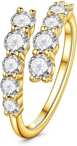 MOOSEA Moissanite Rings for Women 14K Gold Plated 925 Sterling Silver Engagement Rings for Women Anniversary Promise Ring Women's Eternity Wedding Band Ring Jewelry Gifts in Saudi Arabia