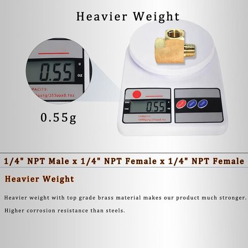 1/4 بوصة نحاس بارستوك ستريت تي تركيب T 3 طرق، 1/4 بوصة NPT أنثى × 1/4 بوصة NPT ذكر × 1/4 بوصة NPT تركيبات نحاسية أنثى نحاس صلب ملولب وصلة وصلة تمديد وصلة توصيل لخط الأنابيب والزيت والغاز in Kuwait