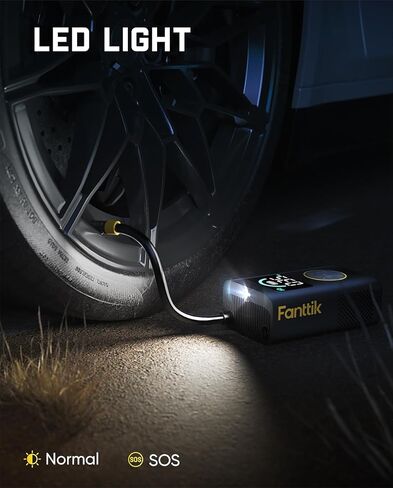 منفاخ الإطارات المحمول Fanttik X10 Pro للسيارة المدمجة، ضاغط هواء سريع النفخ 35 ثانية مع مقياس ضغط رقمي وبطارية قوية، مضخة هواء لاسلكية 150 رطل لكل بوصة للسيارات والدراجات النارية والدراجات والكرات in Kuwait