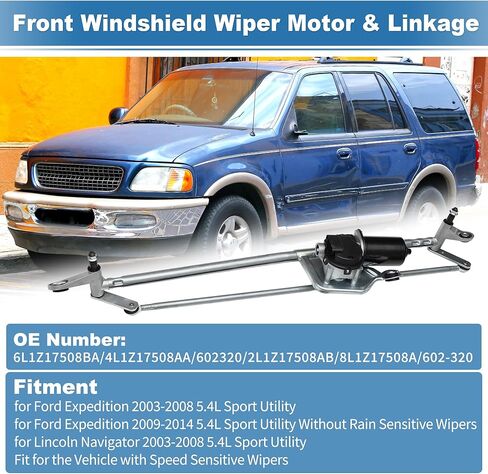 6L1Z17508BA Front Windshield Wiper Motor with Linkage Assembly for Ford Expedition 03-14 Sport for Utility for Lincoln Navigator 03-08 12 Pin Front Wiper Motor Transmission Linkage in Saudi Arabia