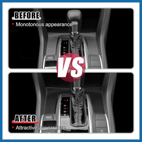 غطاء صندوق ناقل الحركة للوحة التروس ملصق لسيارة Honda Civic 10th Gen 2016 2017 2018 2019 2020 2021 ملحقات السيارة الداخلية ملصق ديكور بديل العنصر الأسود in Kuwait