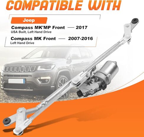 602-144AS محرك ممسحة الزجاج الأمامي ومجموعة الوصلات المتوافقة مع Jeep Compass 2007-2017# 602144AS, 05303827AF, 68003729AA in Saudi Arabia