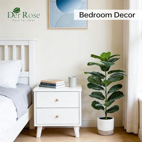 Der Rose 2 Pack 30" Artificial Fiddle Leaf Fig Tree with Warm LED Lights – Battery Powered, Mid-Size Fake Plants for Living Room, Bedroom, Entryway & Home Decor in Saudi Arabia