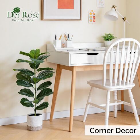 Der Rose 2 Pack 30" Artificial Fiddle Leaf Fig Tree with Warm LED Lights – Battery Powered, Mid-Size Fake Plants for Living Room, Bedroom, Entryway & Home Decor in Saudi Arabia