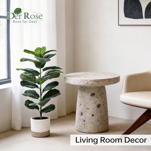 Der Rose 2 Pack 30" Artificial Fiddle Leaf Fig Tree with Warm LED Lights – Battery Powered, Mid-Size Fake Plants for Living Room, Bedroom, Entryway & Home Decor in Saudi Arabia