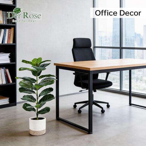 Der Rose 2 Pack 30" Artificial Fiddle Leaf Fig Tree with Warm LED Lights – Battery Powered, Mid-Size Fake Plants for Living Room, Bedroom, Entryway & Home Decor in Saudi Arabia