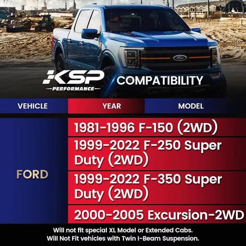 مجموعات رفع KSP 2 بوصة لـ F250 F350 1999-2022، فاصل رفع أمامي 2 بوصة مع موسعات مسمار 3/4 بوصة متوافقة مع F-250 F-350 Super Duty/2000-2005 Excursion، مجموعات التسوية الأمامية تعمل فقط على شاحنة 2wd in Kuwait