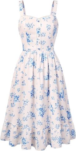 Belle Poque Floral Dress for Women Summer Wedding Guest Dresses 2026 Tea Party Dress Flowy Sundress with Pockets in Saudi Arabia