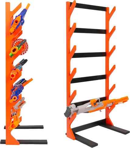 Play Platoon Storage Rack for Nerf Gun Storage & Nerf Accessories, Sturdy Wood Construction, Dart Holder & 6 Gun Holder for Wall with Pegboard Wall Organizer, Includes 20 Pegs in Kuwait