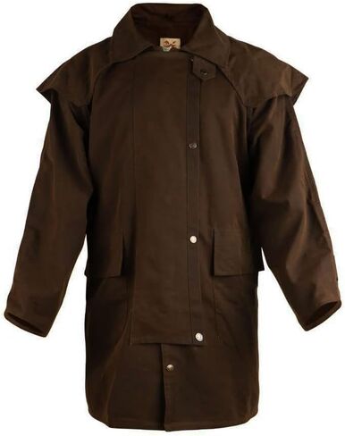 CHALLENGER L Mens Oilskin Western Australian Waterproof Duster 3/4 Length Coat 23102BZ-L in Saudi Arabia