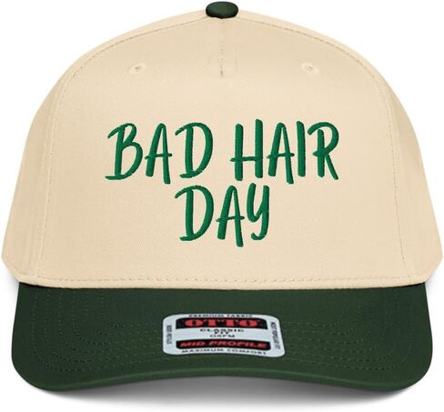 قبعة NX1 Bad Hair Day مطرزة بلونين متوسط ​​التاج منحني بيل Snapback قبعة كلاسيكية كلاسيكية للنساء in Saudi Arabia