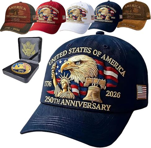 2026 New 250 Year American Anniversary Hat,Eagle & Liberty Retro Embroidered 250 Anniversary Cap for Men Women Gifts in Saudi Arabia